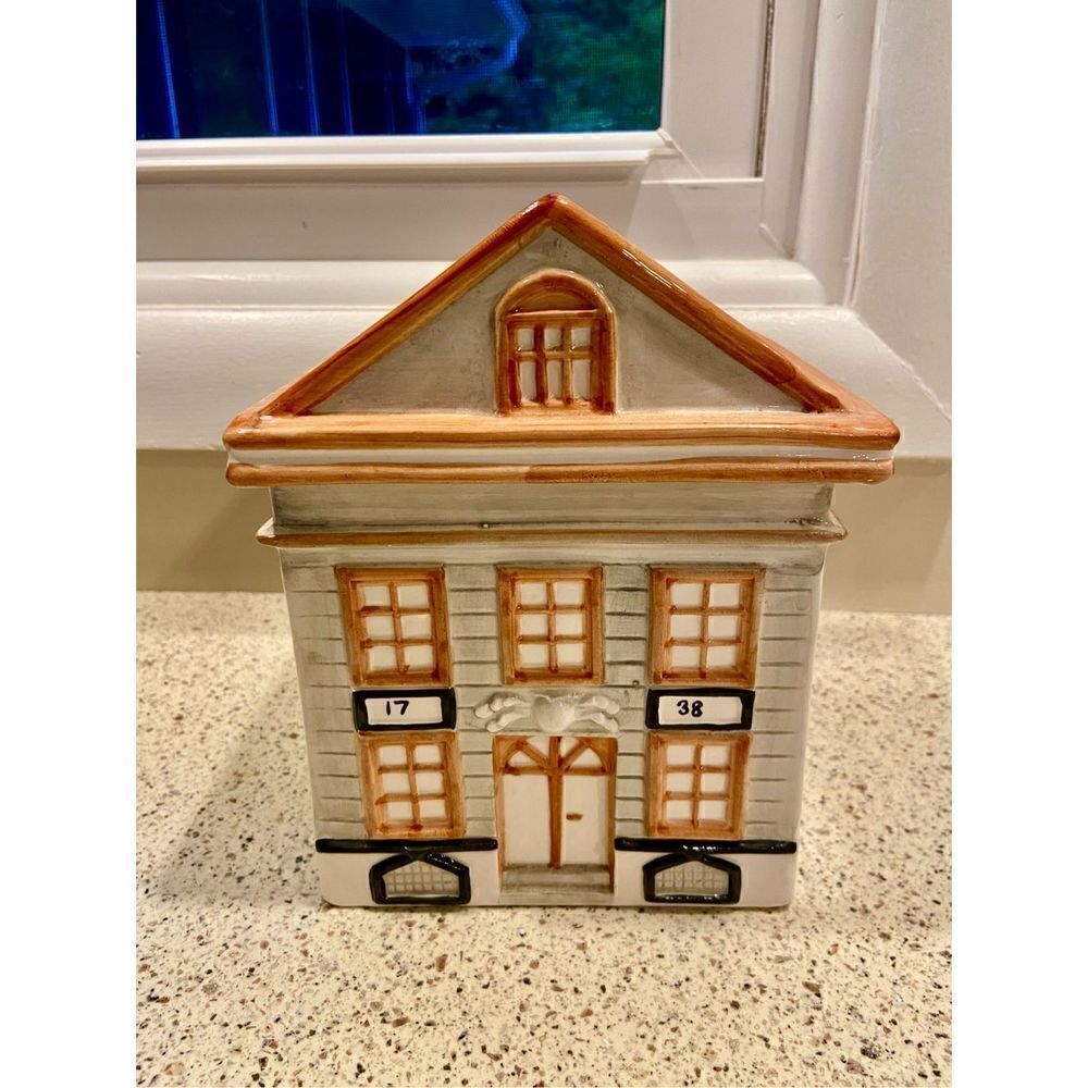 Dansk Portugal 1738 Brownstone Ceramic Food Canister RARE Green Roof (Have Set)